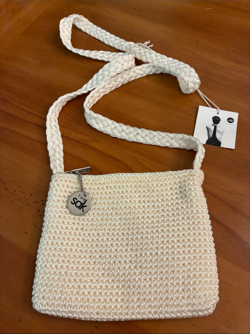 The Sak Cream Crochet Crossbody Purse